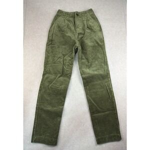 Alex Mill Corduroy Pants Women’s 00 Olive Green High Rise Relaxed Tapered‎ Leg